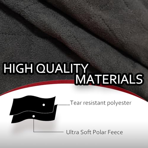 Large Outdoor Blanket Waterproof Quilted,Thick Warm Fleece Blanket for Stadium Camping Picnics Beaches Pets Sports - Sandproof Windproof Washable Portable - Black - color: Black