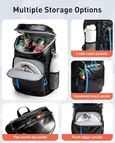 TOURIT Cooler Backpack Lightweight Insulated Backpack Cooler Leak-Proof for Men and Women, Sports Fan Coolers - color: 02-Forest Green
