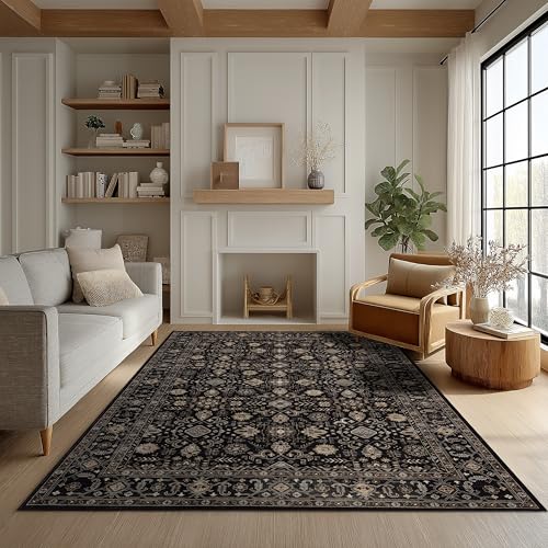 Ruaruarug Area Rug Non Slip Machine Washable Ultra Soft Living Room/Bedroom/Kitchen/Outdoor/Classroom Black Gold, 4'×6' - color: Black Gold, size: 4' x 6' (Rectangular)