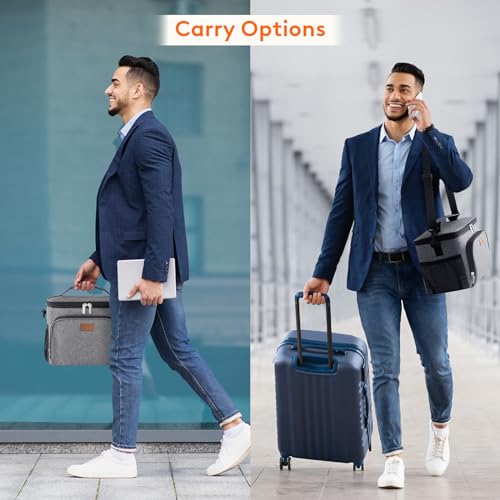 Lifewit Reusable Insulated Lunch Bag, Portable Cooler Freezable Soft Lunchbox Leakproof with Adjustable Shoulder Strap for Men Women Adult for Work Picnic or Travel, 15L 24 Can, Grey - color: Gray, size: Large(15l)