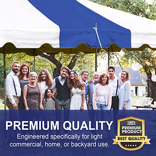 Party Tents Direct 20 x 30 Weekender Pole Tent with Sidewalls, Heavy Duty Waterproof PVC Blue and White Canopy, Easy Up Outdoor Event Pavilion Gazebo for Weddings, Parties, Graduations, and Banquets - color: Blue, size: 20' x 30'
