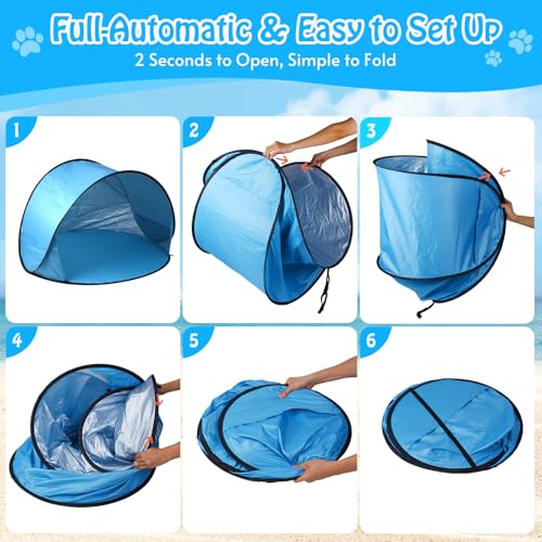 Extra Large Dog Beach Tent - 47" Lx39 Wx30 H,Portable Outdoor Pop Up Pet Tent for Camping with Dogs Cats,Waterproof Dog Sun Shade Shelter for Medium-Sized to Bigger Pets