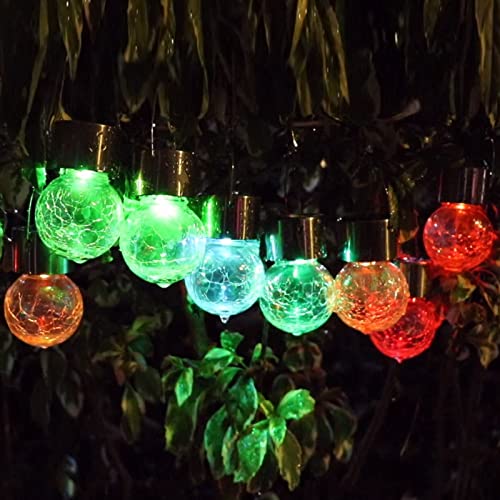 Solar Lights Outdoor Hanging Decorative Globe 24 Pack, Waterproof Solar Lantern with Handle and Clip, Solar Powered Glass Ball Lights for Garden Yard Fence Tree Umbrella Holiday Décor, Color Changing - color: Color Changing, size: 24