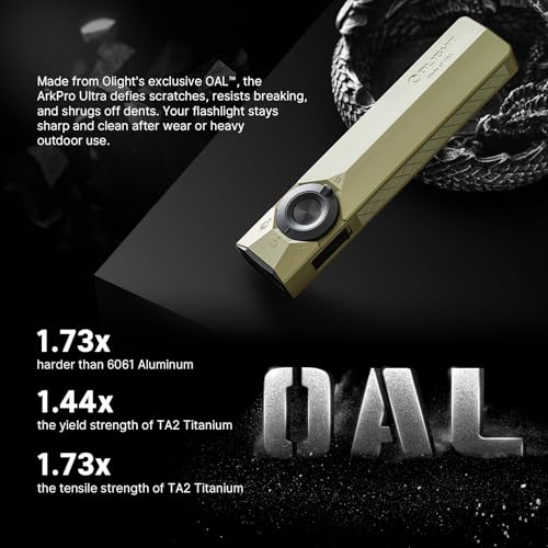 OLIGHT ArkPro Ultra EDC Flat Flashlight, Rechargeable Portable Flash Light, 1700 Lumens with White LED, UV and Green Beam for Working, Emergency, Camping, Everyday Carry (Olive Green CW) - color: Olive Green