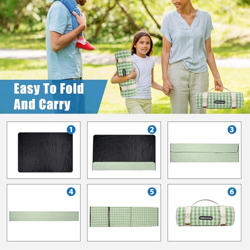 G GOOD GAIN Picnic Blankets Outdoor Extra Large - Waterproof Picnic Blanket with Carry Strap | Machine Washable Picnic Mat with Sandproof Backing for Park, Grass, Camping, Hiking, Concerts (Lime) - color: Lime