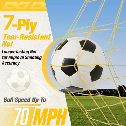 PodiuMax Soccer Goal, 12X6FT Soccer Goals for Backyard Training, Upgraded Collapsible Metal Base, Portable Soccer Goal for Indoor Outdoor, Easy Set Up Soccer Net with 1 Carry Bag & 4 Ground Stakes