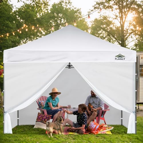10x10 Pop Up Canopy Sidewall - 1 PC 300D Waterproof Attachable Tent Wall, Privacy Shade for Outdoor Events, Vendor Booths (Tent Not Included, with Door) - style: with Door-1