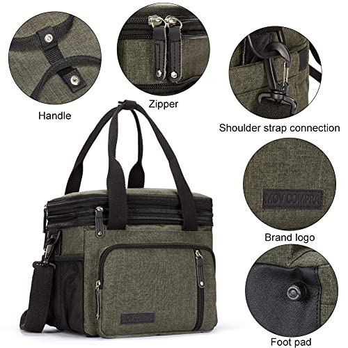 Lunch Bag for Women Men,Insulated Lunch Box,Leakproof Lunch Cooler Bag,Army Green Lunch Tote Bag for Work（Green） - color: Green