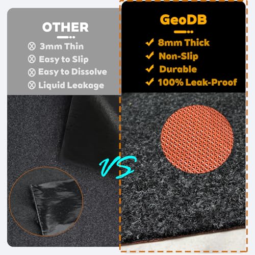 Garage Floor Mat Thick 1/3", 98" x 79" Heavy Duty Rubber Oil Spill Mat for Driveway Outdoor, Absorbs Grease Water Leak-Resistant Containment Protector Carpet for Auto Shop Under Car, Black - size: 98"L x 79"W x 0.3"Th