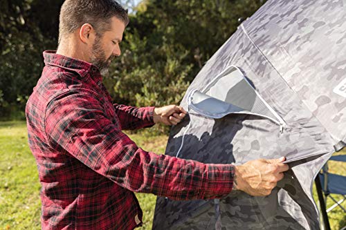 Sport-Brella Premiere UPF 50+ Umbrella Shelter with Patented Side Panels and Tilt Mechanism, Heavy-Duty 1.25 Inch Center Pole, Auger Anchor for Sand and Grass - color: Black Camo, style: REG