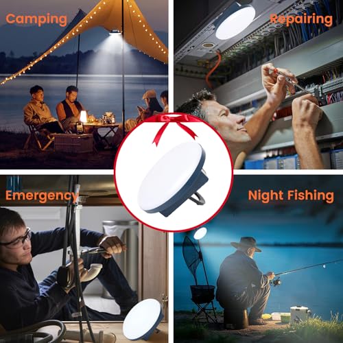 2Pack Tent Light Rechargeable, 60W Camping Lights, Hanging Tent Lights with Magnet, Canopy Lights Outdoor, LED Camping Lantern, Flashlight Portable, Emergency Light for Home Outdoor - size: 60W-2Pack