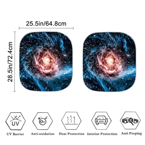Dazzling Starry Night Windshield Sun Shade for SUV Foldable 2 Pieces Set Car Front Window Sunshade Summer Outdoor Sun UV Rays Blocks 99% UV Rays and Keeps Your Vehicle Cool - color: Dazzling Starry Night