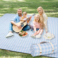 G GOOD GAIN Picnic Blankets Outdoor Extra Large - 80"x80" Portable Waterproof Picnic Blanket, Machine Washable 3-Layer Foldable Park Mat with Sandproof Backing for Grass, Hiking, Travel (Sky Blue) - color: Skyblue