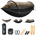 Camping Hammock Tent with Mosquito Net and Sunshade, Extra Large for 2 Person, Lightweight Hanging Hammocks Tree Straps, Bivvy Ground Tent for Outside, Hiking, and Travel - color: Hammock-camouflage