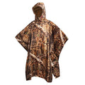 AUSCAMOTEK Camouflage Rain Poncho Hooded Waterproof Camo Raincoat with Blind Pattern for Hunting Hiking Camping Fishing - color: Woodland-brown