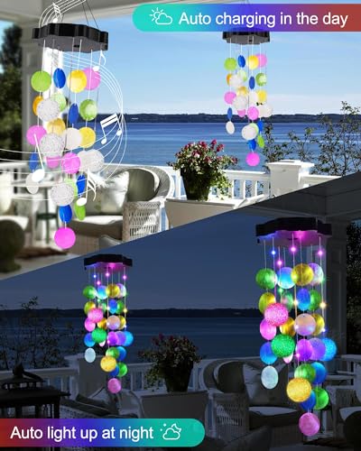 Zeiliuled Solar Wind Chimes for Outside, Pastel Shell Hanging Lights with 2 Modes, Solar Shells Light Gifts for Mom Grandma Girls, LED Outside Decorative Mobile Lights for Garden Yard Patio Decor - color: Pastel Color