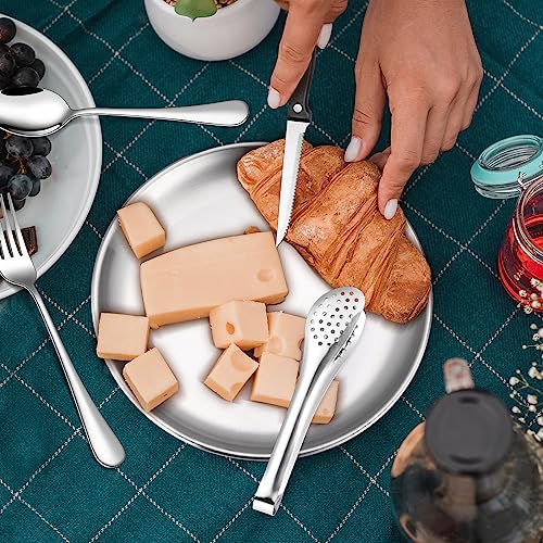 Camping Silverware Kit Cutlery Organizer Utensil Picnic Set Stainless Steel Plate Spoon Clip and Serrated Knife Wine Opener Fork Napkin Hiking - Camp Kitchen BBQ’s - color: Camping Silverware Set-13set