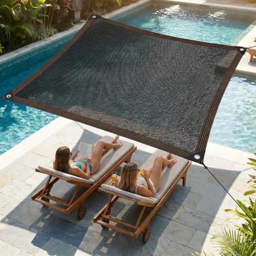 90% Shade Cloth, Chicken Coop Shade Cover, Sturdy Sunblock Mesh Tarp with Grommets for Patio Plants Greenhouse Kennel Porch Pergola Sun Protection Neting Cover, 8 x 10 FT - color: Black, size: 8 X 10 Ft