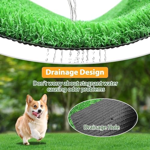 Artificial Grass Rug Turf for Dogs Indoor Outdoor Fake Grass for Dogs Potty Training Area Patio Lawn Decoration (25.6 x 19.7 Inch (Pack of 2)) - size: 25.6 x 19.7 Inch (Pack of 2)