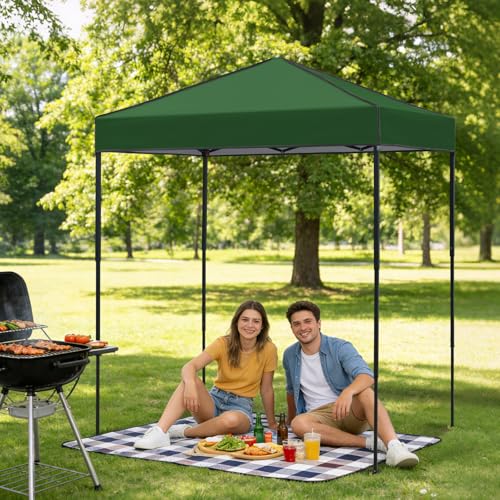6x4 Pop Up Canopy Tent, Instant Portable Beach Canopy, Outdoor Tent with Carry Bag for Camping, Sports, Tailgating, Events, Green - color: Green, size: W/O Wall