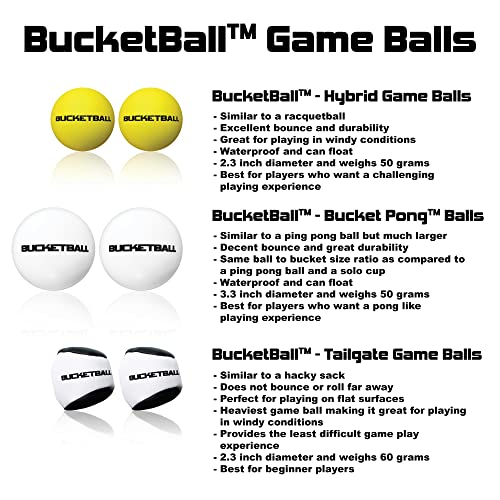 BucketBall | Original, Largest & Most Durable Brand | Supports USA Jobs | Ultimate Outdoor & Tailgate Game | Perfect for Beach, Pool, Lawn, Yard, Camping - color: Rainbow, style: Party Pack
