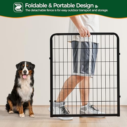 Yaheetech Dog Playpen Outdoor, 32 inch 16 Panels Dog Pen Indoor Heavy Duty Puppy Exercise Pen Metal Pet Fence for RV Camping/Yard/Garden - size: 32"