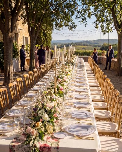 Nervure 350PCS Gold Plastic Plates - Gold Plastic Dinnerware Sets for 50 Guests - 100 Disposable Plates, 150 Silverware, 50 Cups, 50 Napkins for Wedding & Party & Mothers Day - color: Gold
