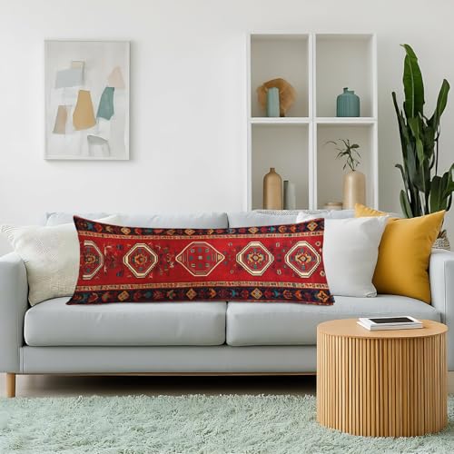 20"X54" Body Pillow Case Ethnic Aztec, Native American Style Geometric Boho Side Sleeper Body Pillow Covers Long Pillowcase Protector Body Cushion Cover for Couch Bed Sofa Car - color: Ethnic Aztec, size: 54" x 20" (Pack of 1)
