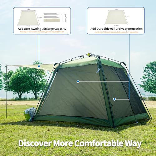 Pop Up Screen House Gazebo 8.2'x8.2'x75'' – Instant Portable Canopy with Mosquito Netting & UPF Sun Protection, Tool-Free 60s Setup, Foldable Outdoor Tent for Backyard, Camping, Park,Olive Green - color: Olive Green