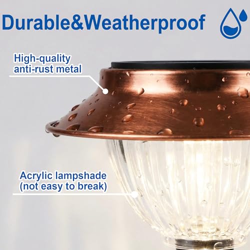 Solar Lights Outdoor 2 Pack Waterproof Solar Christmas Lights Outdoor Multiple Colors LED Iron Stake for Pathway Yard Garden Driveway Outside Decor - color: Bronze Path Light