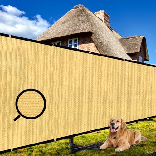 Shade&Beyond 3'x1' Sand Privacy Screen 90% Visibility Blockage Fence Sreen 170 GSM Fencing Mesh Fence Panel for Wall Garden Yard Backyard Indoor Outdoor Home Decoration,A515 - color: Sand, size: 3'x1'Customized
