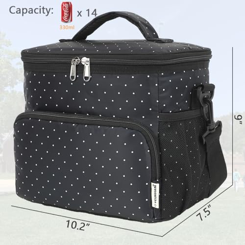 GYEUKHAM Insulated Lunch Bag for Adult/Women/Men, Reusable Large Lunch Box Cooler Soft Leakproof Tote, Thermal Meal Prep Lunch Pail with Adjustable Shoulder Strap for School/Travel/Office, Dot - color: Dot