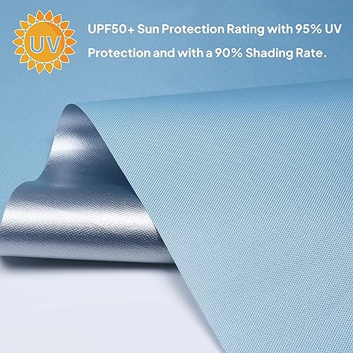3Yard (60"×108") Marine Waterproof Fabric - Outdoor UV-Resistant Lightweight Durable Ripstop Material, UPF50+ Sun-Protection Blackout for Tarp Tent Camping Canopy, Sky-Blue - color: Sky-blue, size: 3 Yard