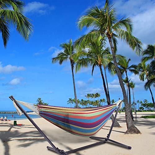 Camping Hammock with Stand, Portable Hammock with Stand, Outdoor Hammock Heavy Duty Hammock Bed 250lbs Capacity Travel Bed with Carrying Case for Backpacking, Travel, Beach, Backyard, Patio, Hiking - color: B