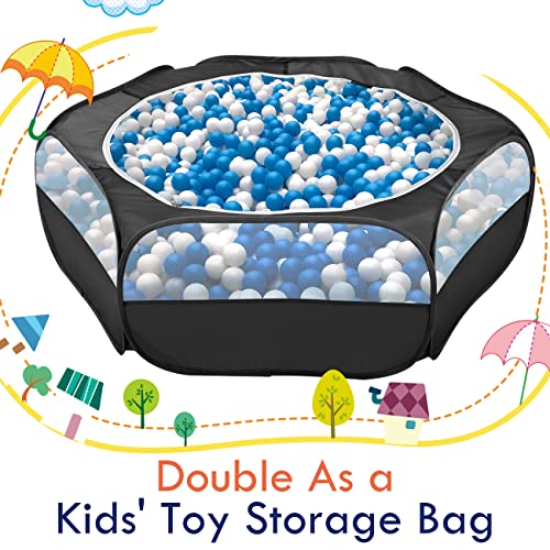 Pawaboo Small Animals Playpen, Waterproof Small Pet Cage Tent with Zippered Cover, Portable Outdoor Yard Fence with 3 Metal Rod for Kitten/Puppy/Guinea Pig/Rabbits/Hamster/Chinchillas, Black - color: H-Black