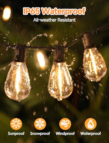 Larkvue 25FT LED Outdoor String Lights, 10+1 Edison S11 Dimmable Bulb Waterproof Patio Lights, Connectable Outside Hanging Strand for Backyard Garden - color: Black