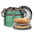 Pie Carrier With A Lid And Handle, With A Hard Edge That Won'T Collapse, Round Insulated Casserole Carrier,It Is Suitable For The Safe Transportation Of Cold And Hot Food (Green) - color: Green