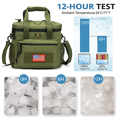 ATRIPACK Lunch Box for Men, Tactical Lunch Bag MOLLE Webbing Leakproof Insulated Large Lunch Cooler Women Adult Meal with Adjustable Shoulder Strap Durable Lunch Pail (Green) - color: Green, size: Large
