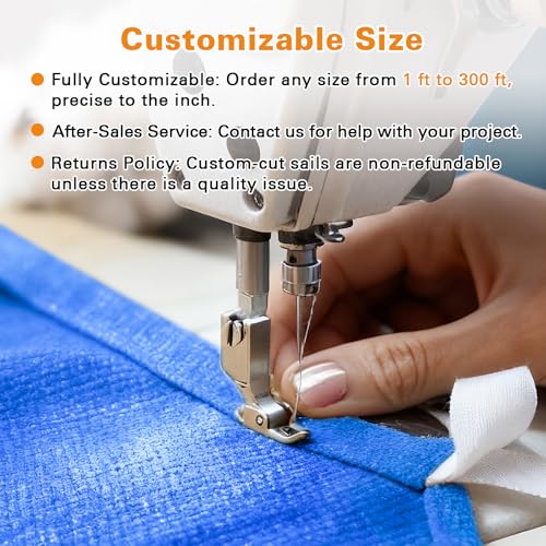 Artpuch 12'X12' Blue Rectangle Sun Shade Sail with Curved Edges, Commercial Grade 185GSM Permeable Outdoor Shade Cloth for Deck, Patio, and Backyard (Custom Sizes Made)