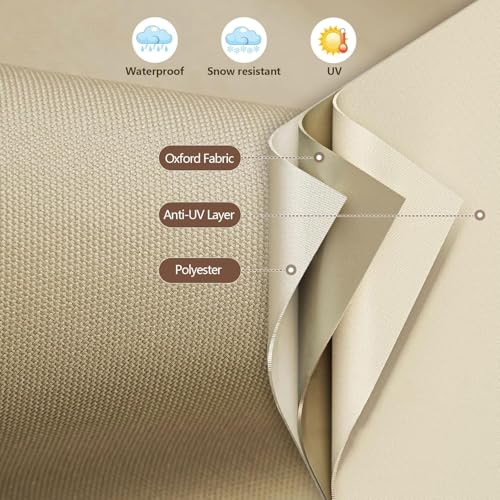 RICHIE Outdoor Patio Furniture Cover - Heavy Duty Waterproof 600D Tough Canvas Protector for Square Table Cover, All-Season Dining Table and Chair Cover (86L x 86W x 28H Inch) - size: Square-86"(L)x86"(W)