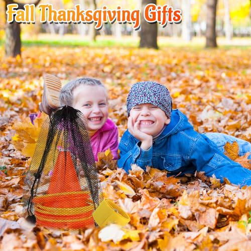 4 in 1 Fall Festival Thanksgiving Party Games with Ring Toss, Plastic Cones, Bean Bags, 3-Legged Race Bands, Thanksgiving Games for Family Boy Girl Adult Carnival Friendsgiving Outdoor Yard Activities - color: Fall Thanksgiving Orange