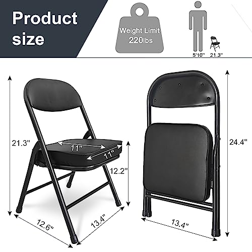 Mini Padded Folding Chairs, Garage Stool, Portable Camping Chair with Cushion, Lightweight Lawn Chair, for Outdoor Sports Events, Patio, Fishing, Hiking, Hunting, Picnic, Beach (Black 2 Pack) - color: Black 2 Pack