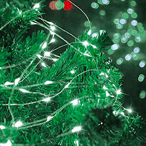 Decute 300LED 99FT Fairy String Lights Christmas Lights Silver Wire with Remote, Firefly Starry Light for DIY Christmas Tree Costume Wedding Party Table Centerpiece Decor Cool White - color: Cool White, size: 300LED
