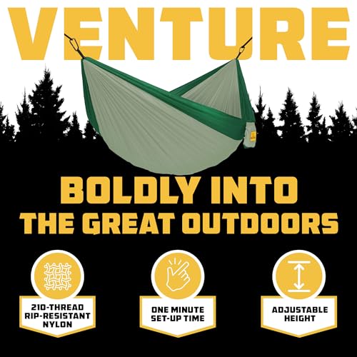 Wise Owl Outfitters Camping Hammock – 500lbs Portable Hammock with Tree Straps - Travel, Backpacking, Hiking, Outdoors Camping Gear - Single or Double - color: Sage & Dark Green, size: Single