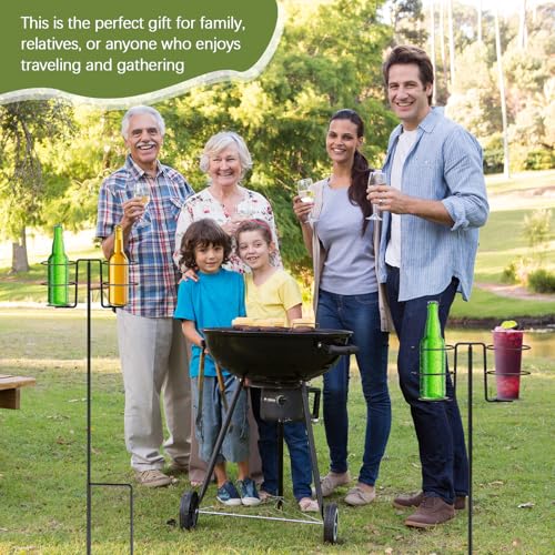 Silkfly 3 Pack Heavy Duty Drink Holder Stakes Outdoor Yard Beer Wine Beverage Cup Holders with Metal Stakes for Garden Lawn Backyard Camping Picnic Tailgating Campsite