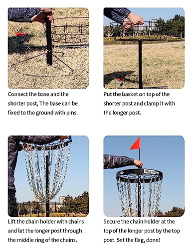 PDGA Approved HIAARO PRO Disc Golf Basket, Portable Disc Golf Target with Heavy Duty 24 Chains, Professional Disc Golf Basket - style: PRO Single basket