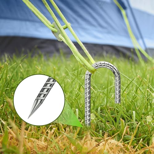 J-Hook-Rebar-Stakes-12 Inch, Ground Stakes Heavy Duty Rebar Stakes for Camping 8pcs Rebar Stakes Rust Proof Coated Metal for Flower Gardens Dog Fence Camping Tents Chicken Coop - color: Silver-J-HOOK, size: 8pcs