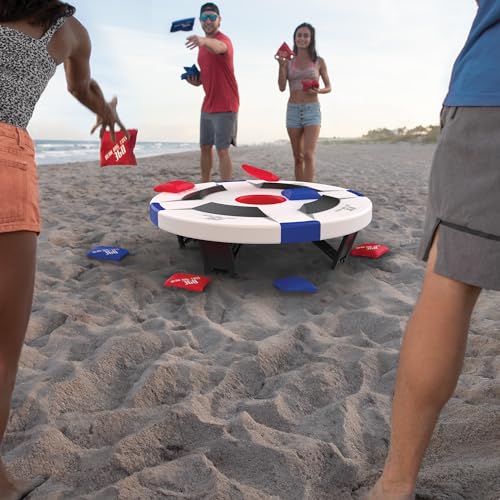 EastPoint Bean Bag Knockout Cornhole Board Set - Pack of 1 Board & 16 Bags - 360 Degree Cornhole Action for Backyard Games - Weatherproof Play for Outdoor Games