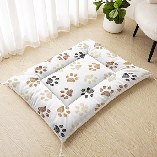 Nttopship Dog Cat Bed Mat Ultra Soft Fluffy Pet Bed Washable Fashion Dog Crate Beds Comfy Comfy Pet Sleeping Pad Suitable for Pet Raised Bed(30"x26",Woof) - color: Woof, size: Medium