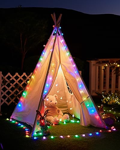 Minetom Crystal Globe String Lights - 33 ft 100 LED USB Color Changing Globe Ball Fairy Lights with Remote and Timer, Waterproof for Bedroom Tent Loft Bed Window Party, 16 Colors and Multicolor, RGB - color: 33 FT - 16 Colors + Multicolor